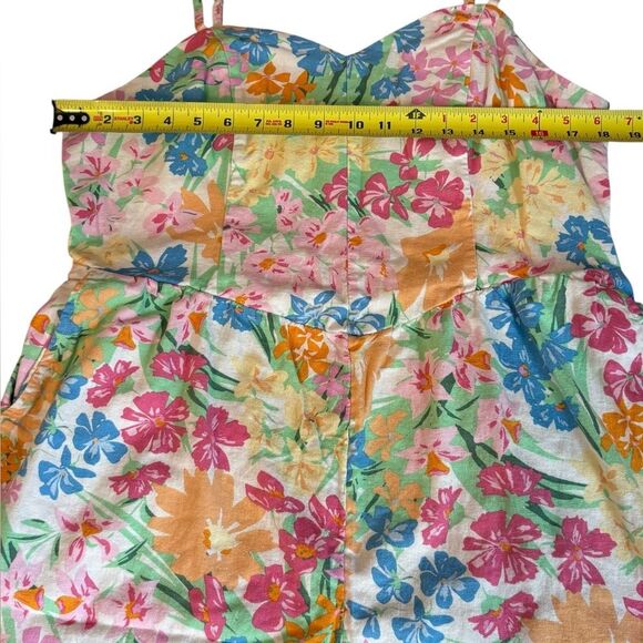 Old Navy Fit & Flare Cami Romper Floral Linen Blend Womens Size XL - Picture 12 of 12